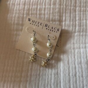 White House Black Market Ivory Pearl Dangle Earrings